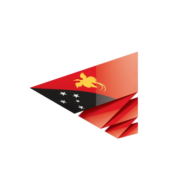 Papoea-Nieuw-Guinea vlag, vectorafbeelding op een witte achtergrond — Stockvector