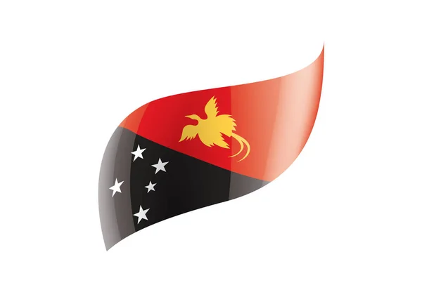 Σημαία Παπούα Νέας Γουινέας, διανυσματική απεικόνιση σε λευκό φόντο — Διανυσματικό Αρχείο