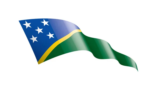 Bandera de las Islas Salomón, ilustración vectorial sobre fondo blanco — Archivo Imágenes Vectoriales