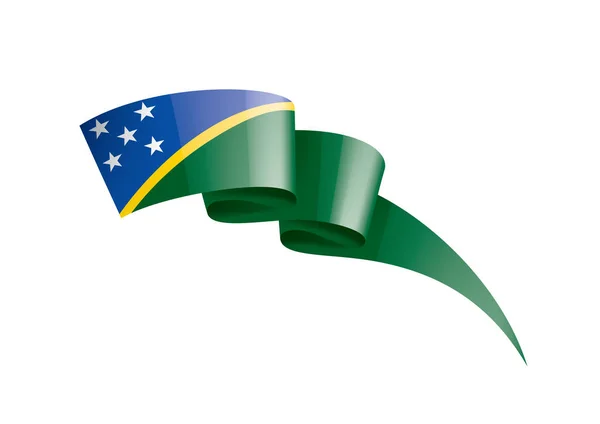Bandera de las Islas Salomón, ilustración vectorial sobre fondo blanco — Archivo Imágenes Vectoriales