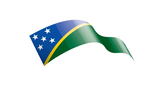 Bandiera delle Isole Salomone, illustrazione vettoriale su sfondo bianco — Vettoriale Stock