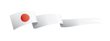 Japon bayrağı, beyaz arkaplanda vektör illüstrasyonu