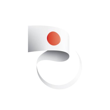 Japon bayrağı, beyaz arkaplanda vektör illüstrasyonu