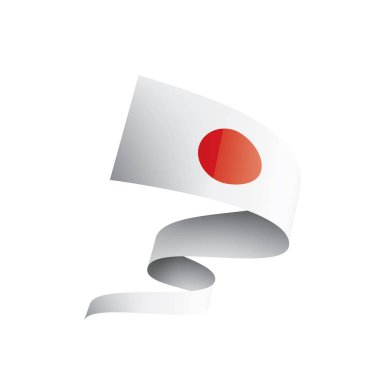 Japon bayrağı, beyaz arkaplanda vektör illüstrasyonu