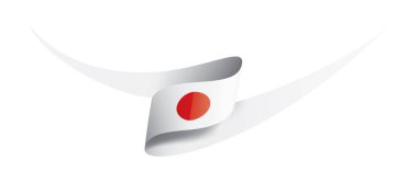 Japon bayrağı, beyaz arkaplanda vektör illüstrasyonu