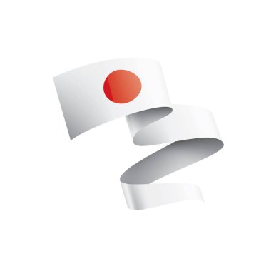 Japon bayrağı, beyaz arkaplanda vektör illüstrasyonu