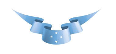 Federe devletler Mikronezya bayrak, beyaz bir arka plan üzerinde vektör çizim