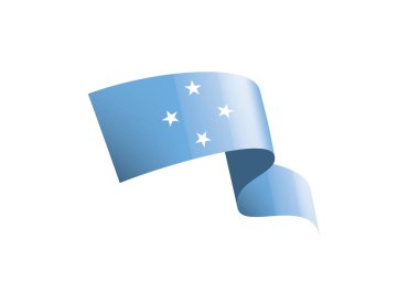 Federe devletler Mikronezya bayrak, beyaz bir arka plan üzerinde vektör çizim