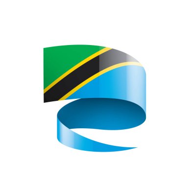 Tanzanya bayrak, beyaz bir arka plan üzerinde vektör çizim