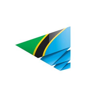 Tanzanya bayrak, beyaz bir arka plan üzerinde vektör çizim