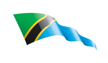 Tanzanya bayrak, beyaz bir arka plan üzerinde vektör çizim