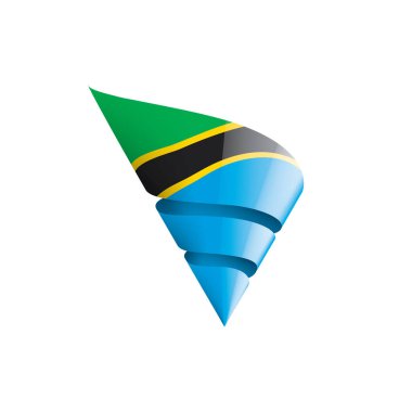 Tanzanya bayrak, beyaz bir arka plan üzerinde vektör çizim