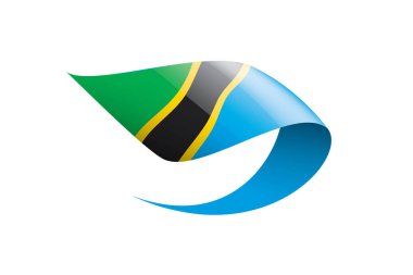 Tanzanya bayrak, beyaz bir arka plan üzerinde vektör çizim