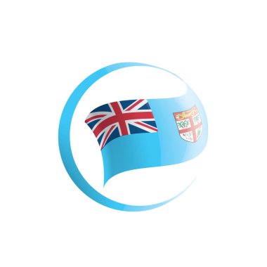 Fiji bayrak, beyaz bir arka plan üzerinde vektör çizim