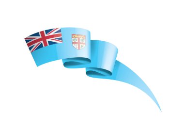 Fiji bayrak, beyaz bir arka plan üzerinde vektör çizim