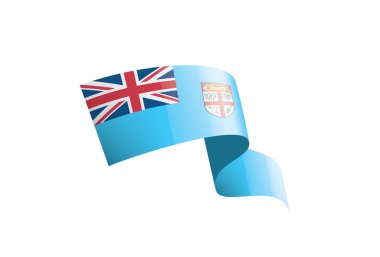 Fiji bayrak, beyaz bir arka plan üzerinde vektör çizim