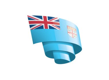 Fiji bayrak, beyaz bir arka plan üzerinde vektör çizim