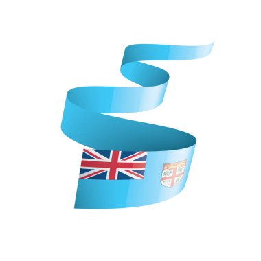 Fiji bayrak, beyaz bir arka plan üzerinde vektör çizim