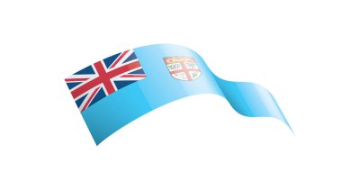 Fiji bayrak, beyaz bir arka plan üzerinde vektör çizim