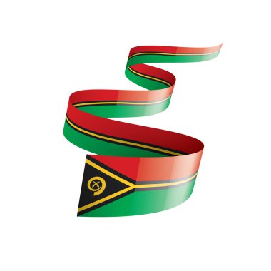 Vanuatu bayrağı, beyaz arkaplanda vektör çizimi