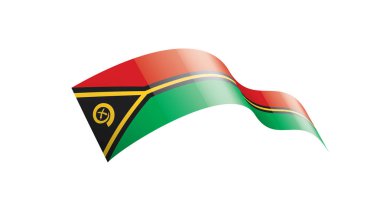 Vanuatu bayrağı, beyaz arkaplanda vektör çizimi