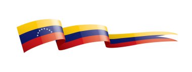 Venezuela bayrak, beyaz bir arka plan üzerinde vektör çizim