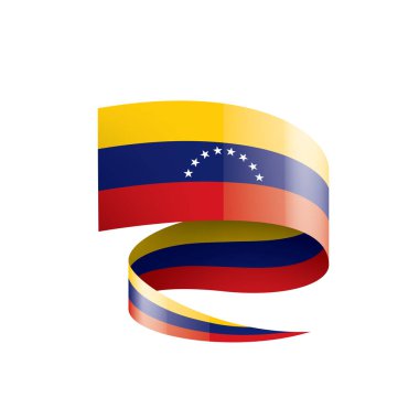 Venezuela bayrak, beyaz bir arka plan üzerinde vektör çizim