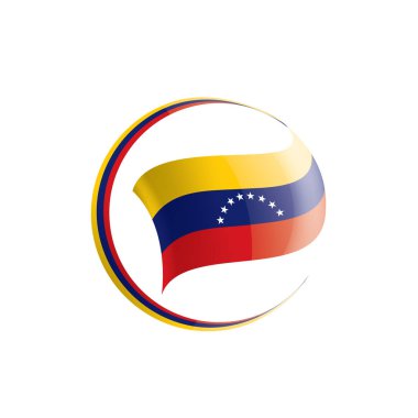 Venezuela bayrak, beyaz bir arka plan üzerinde vektör çizim