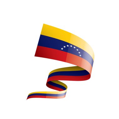 Venezuela bayrak, beyaz bir arka plan üzerinde vektör çizim