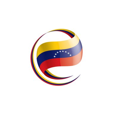 Venezuela bayrak, beyaz bir arka plan üzerinde vektör çizim