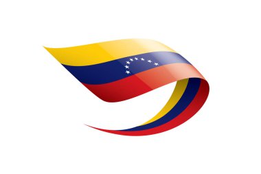 Venezuela bayrak, beyaz bir arka plan üzerinde vektör çizim