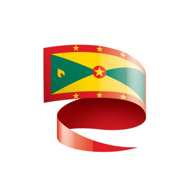 Grenada bayrağı, beyaz bir arka plan üzerinde vektör çizim
