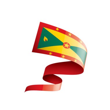 Grenada bayrağı, beyaz bir arka plan üzerinde vektör çizim