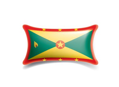 Grenada bayrağı, beyaz bir arka plan üzerinde vektör çizim