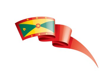 Grenada bayrağı, beyaz bir arka plan üzerinde vektör çizim