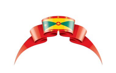 Grenada bayrağı, beyaz bir arka plan üzerinde vektör çizim
