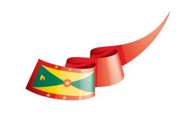 Grenada bayrağı, beyaz bir arka plan üzerinde vektör çizim