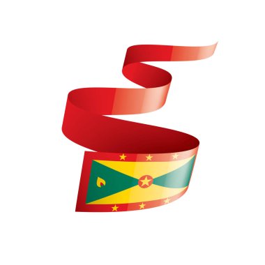 Grenada bayrağı, beyaz bir arka plan üzerinde vektör çizim