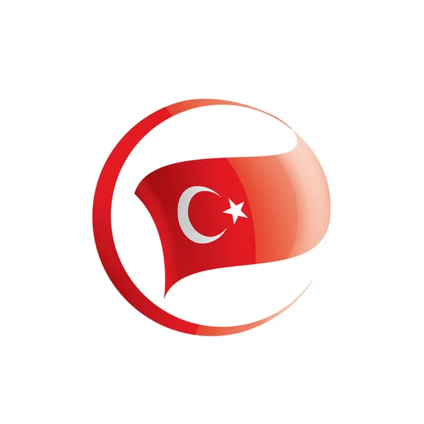 Bandeira da Turquia, ilustração vetorial sobre um fundo branco — Vetor de Stock