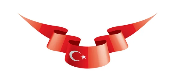 Bandeira da Turquia, ilustração vetorial sobre um fundo branco — Vetor de Stock