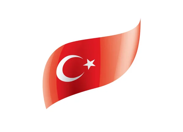 Tyrkiet flag, vektor illustration på hvid baggrund – Stock-vektor