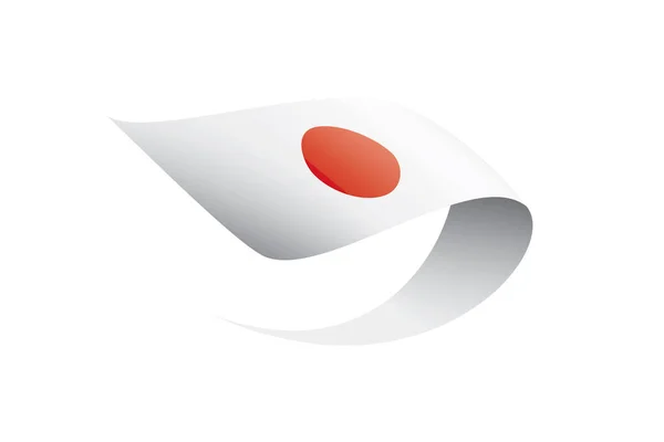 日本の国旗白い背景のベクトルイラスト — ストックベクタ