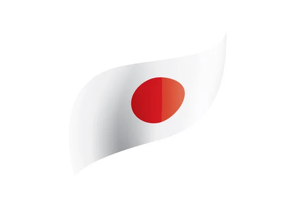 Japońska flaga, wektor ilustracja na białym tle — Wektor stockowy