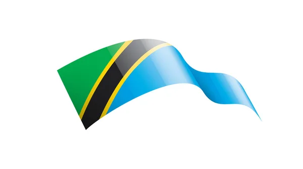 Bandiera Tanzania, illustrazione vettoriale su sfondo bianco — Vettoriale Stock