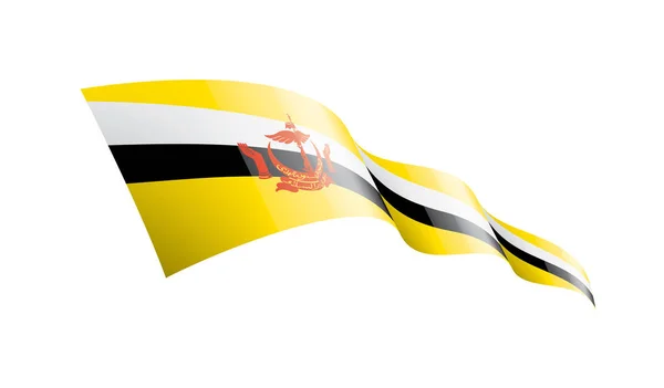 Brunei flag, vector illustration on the white background — 스톡 벡터
