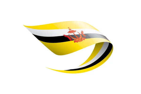 Brunei vlag, vector illustratie op een witte achtergrond — Stockvector