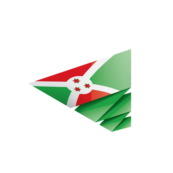 Burundi zászló, egy fehér háttér vektor illusztráció — Stock Vector
