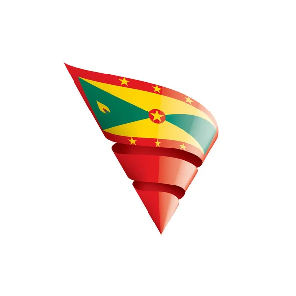 Grenada bayrağı, beyaz bir arka plan üzerinde vektör çizim — Stok Vektör