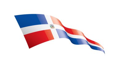 Dominicana bayrağı, beyaz bir arka plan üzerinde vektör çizim