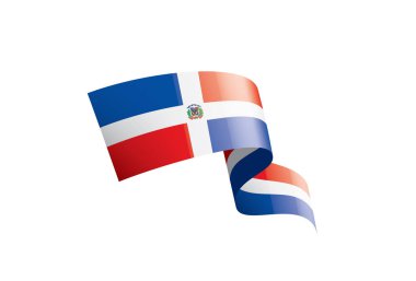 Dominicana bayrağı, beyaz bir arka plan üzerinde vektör çizim